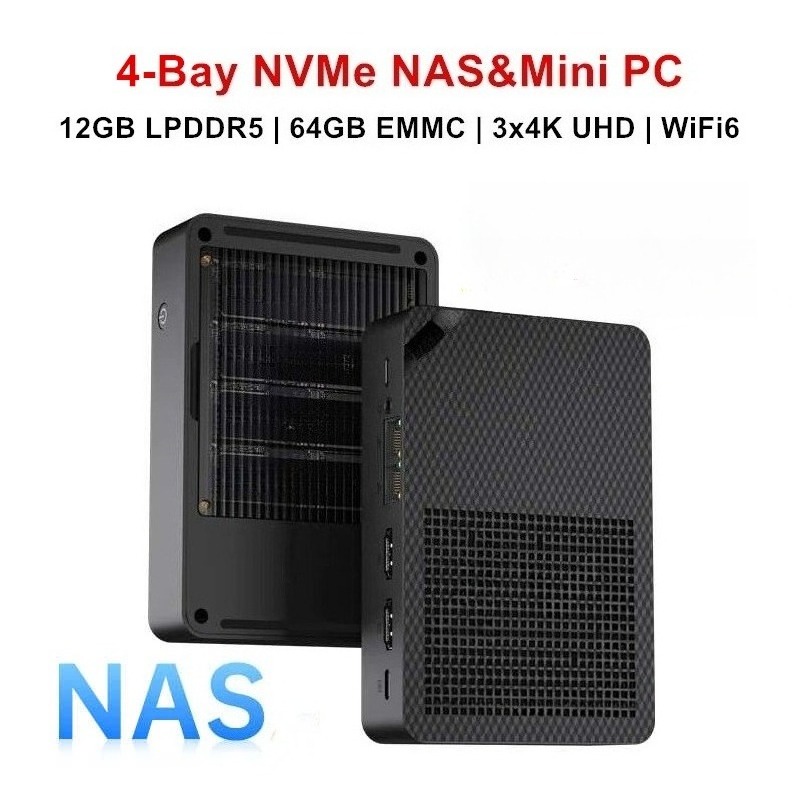 N150 4-Bay NAS Mini PC 4*M.2 N - Ddr5 64Gb recension och pris